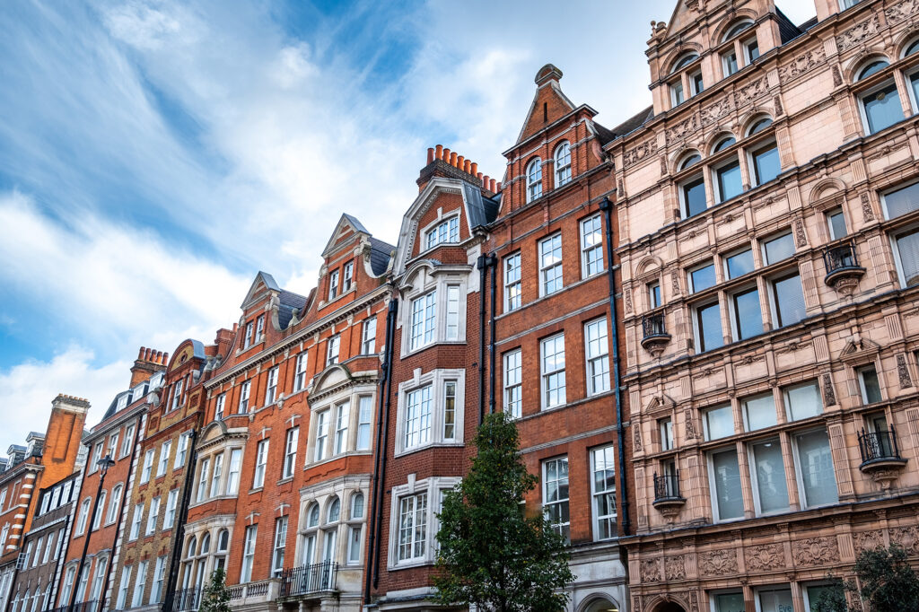 Luxury red brick residential apartment in London, UK