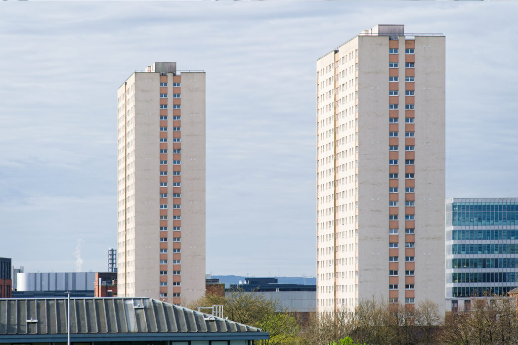 Two high rise apartment blocks